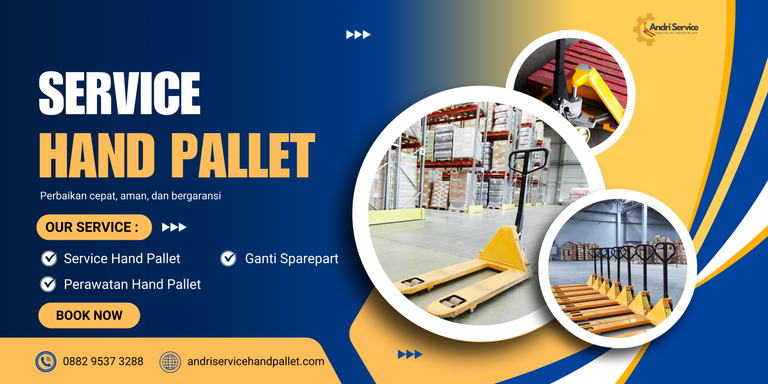 Yellow and Blue Modern Handyman Services Banner
